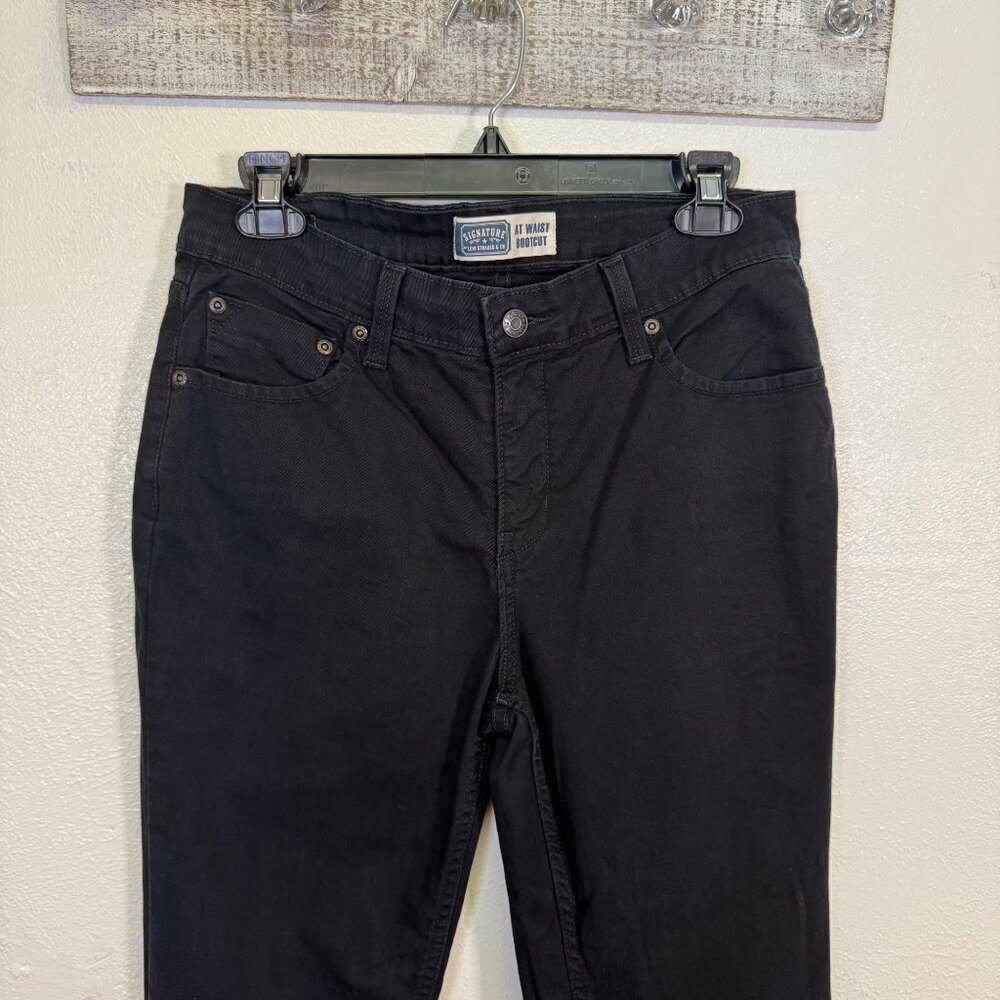 Levi Signature Women's Jeans At Waist Bootcut Sz 10 Black Western Country Work - Picture 2 of 11